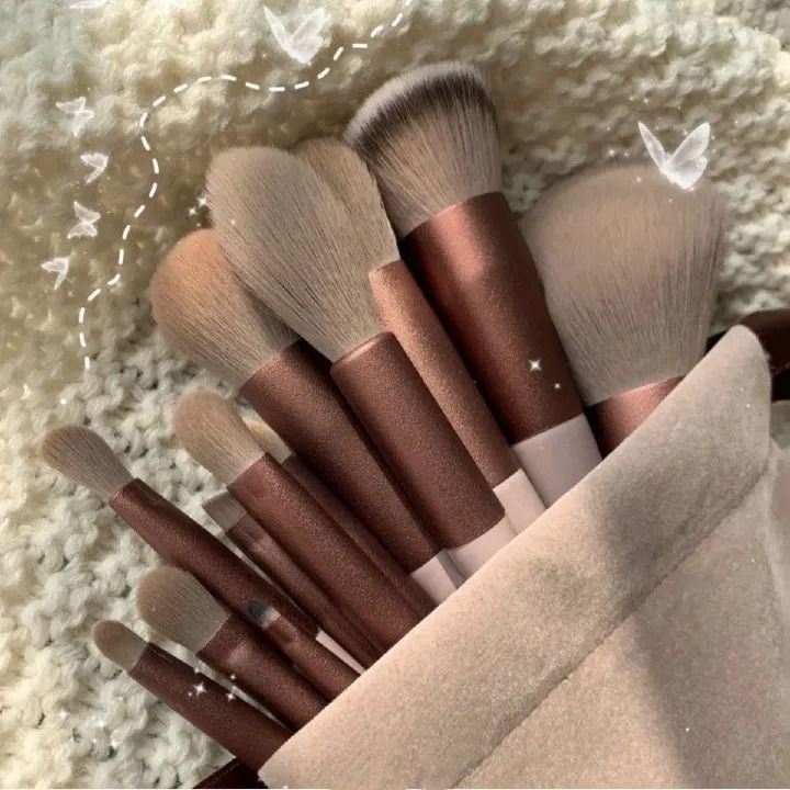 FRANK New 13Pcs Makeup Brush Set Foundation Powder Eyebrow Eyeshadow Blending Blush Brushes Beauty Make Up Kit Tool