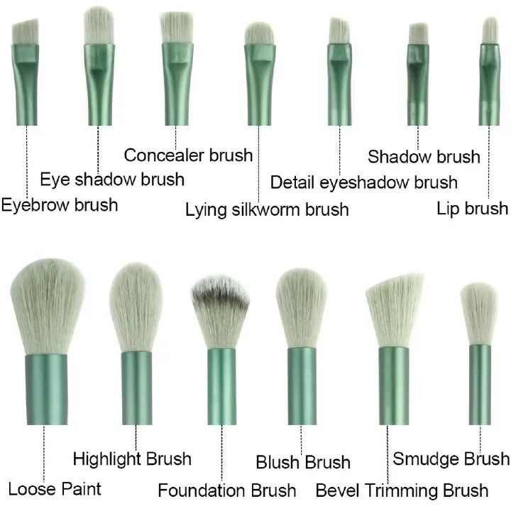 FRANK New 13Pcs Makeup Brush Set Foundation Powder Eyebrow Eyeshadow Blending Blush Brushes Beauty Make Up Kit Tool