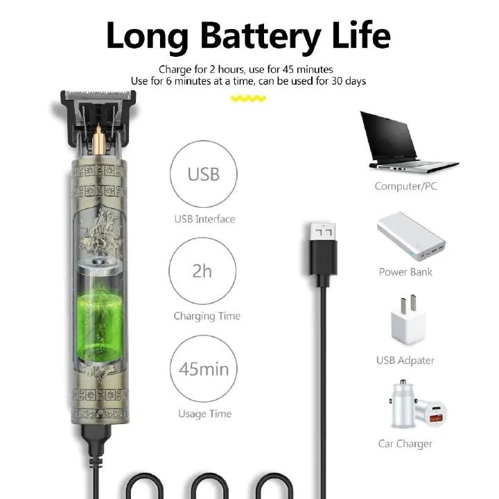 FRANK USB Electric Hair Cutting Machine Rechargeable Hair Clipper Man Shaver Trimmer Barber Professional Beard Trimmer Julie Fashion Store
