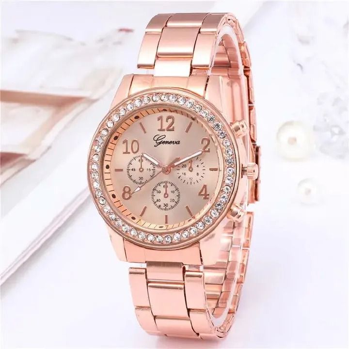 FRANK Geneva Women Watches For Lady Wrist Watch Ladies Watches Luxury Quartz Stainless Steel Band Casual Fashion Valentine's Day Gift