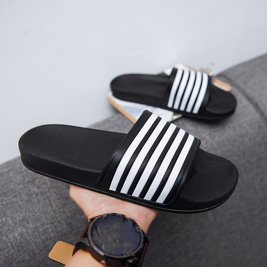 Men Slippers Summer Beach Shoes Fashion Flat PU Leather EVA Outdoor Indoor Slippers