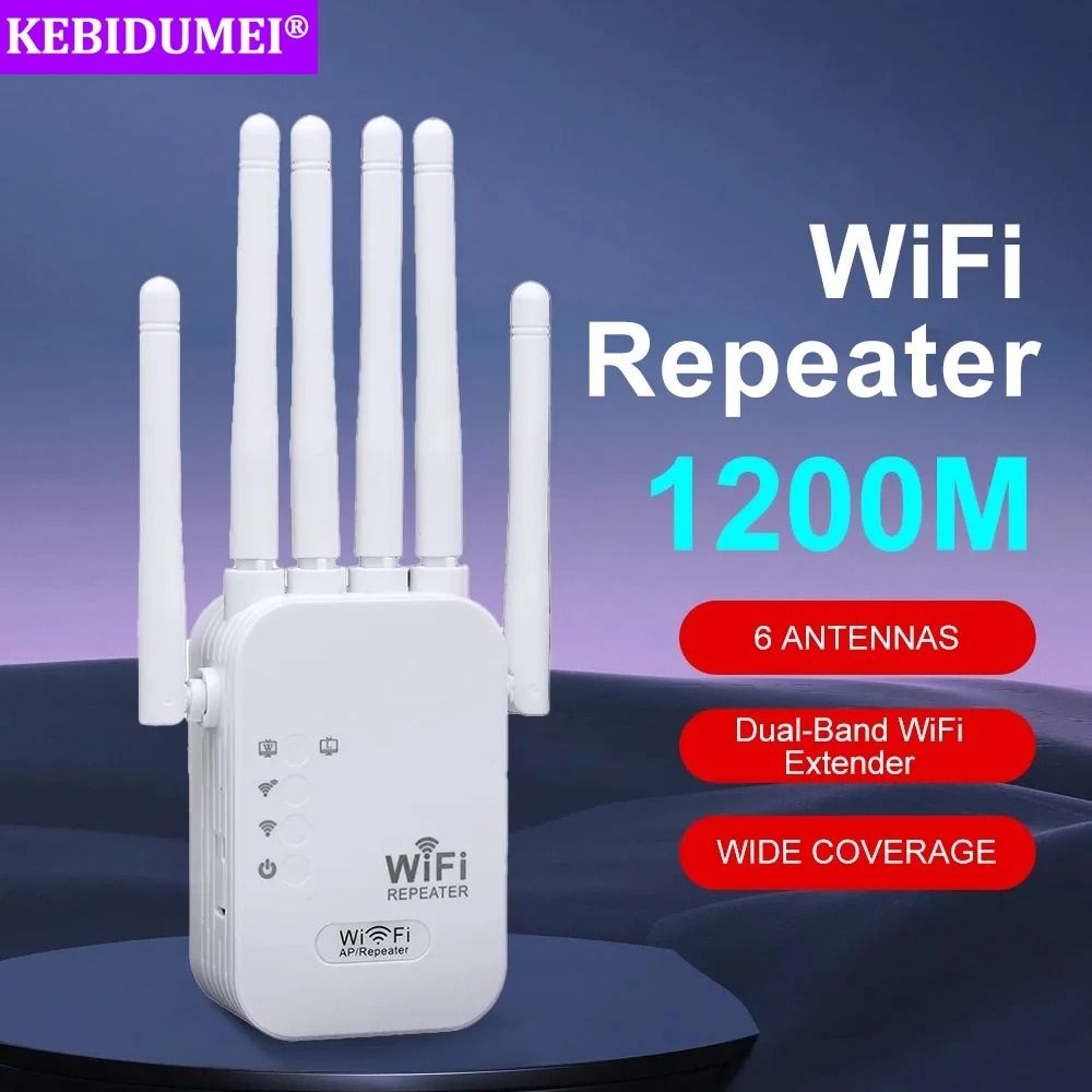 1200Mbps 5Ghz/300Mbps Wireless WiFi Repeater Booster 2.4G/5GHz Wi-Fi Signal Amplifier Extender Router Network Wlan WiFi Repetidor