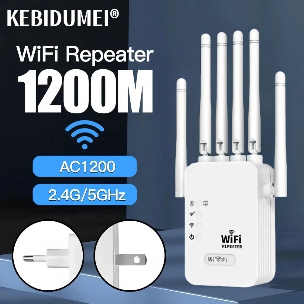 1200Mbps 5Ghz/300Mbps Wireless WiFi Repeater Booster 2.4G/5GHz Wi-Fi Signal Amplifier Extender Router Network Wlan WiFi Repetidor