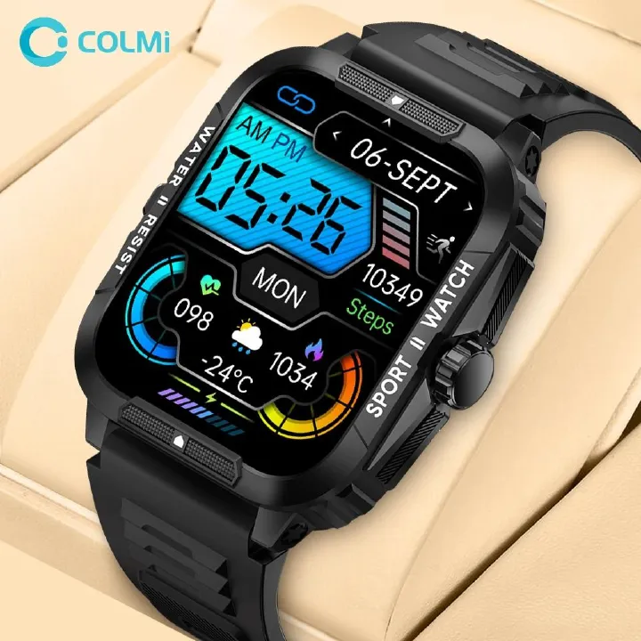 2025 New COLMI Smart Watches 1.96" Outdoor Military Smartwatches Men Bluetooth Call Smart Watch 3ATM IP68 Waterproof Sports Fitness Watches