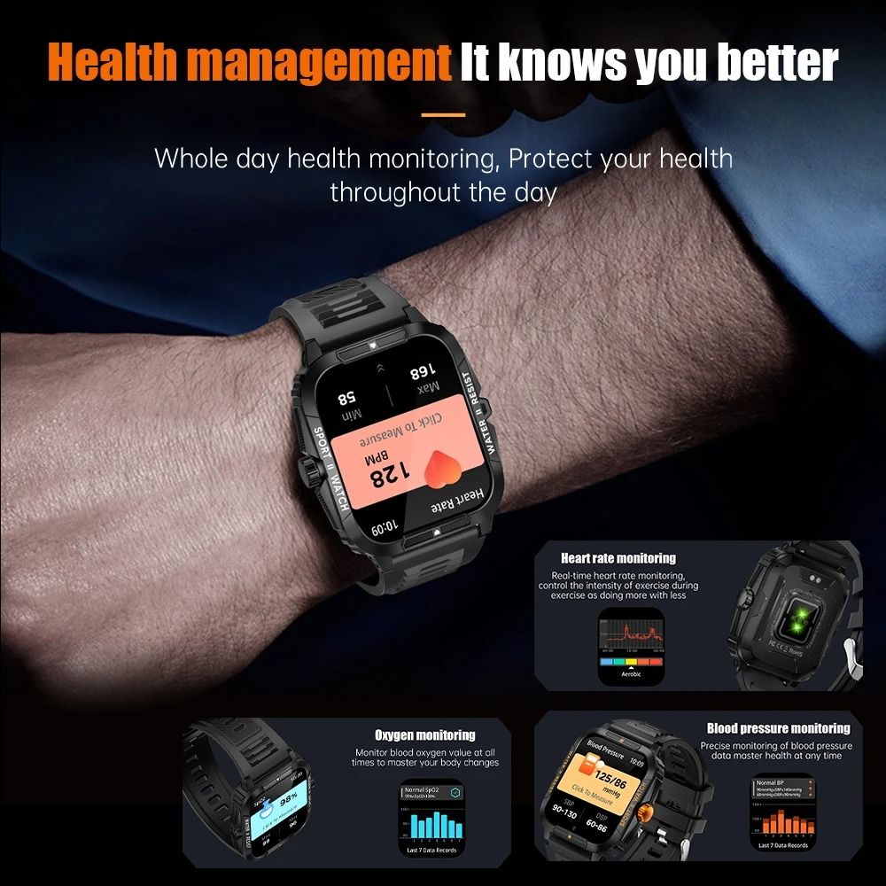 2025 New COLMI Smart Watches 1.96" Outdoor Military Smartwatches Men Bluetooth Call Smart Watch 3ATM IP68 Waterproof Sports Fitness Watches