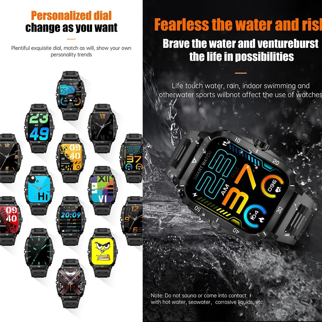 2025 New LiGe Smart Watches 1.96" Outdoor Military Smartwatches Men Bluetooth Call Smart Watch 3ATM IP68 Waterproof Sports Fitness Watches
