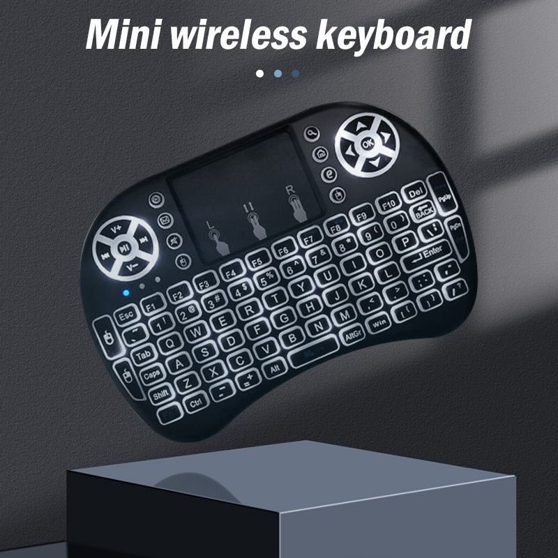 New i8pro 7Colors  Backlight 2.4Ghz + Bluetooth USB Wireless Keyboards Air Mouse Touchpad Play Game Remote Control For Android TV BOX Mini PC With Lithium Battery
