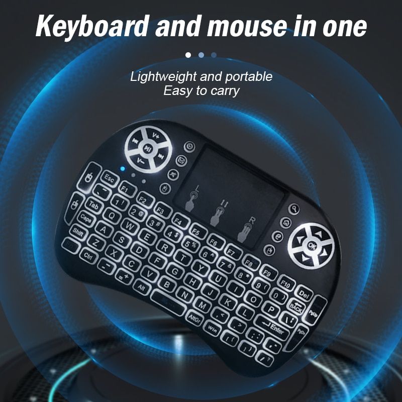 New i8pro 7Colors  Backlight 2.4Ghz + Bluetooth USB Wireless Keyboards Air Mouse Touchpad Play Game Remote Control For Android TV BOX Mini PC With Lithium Battery