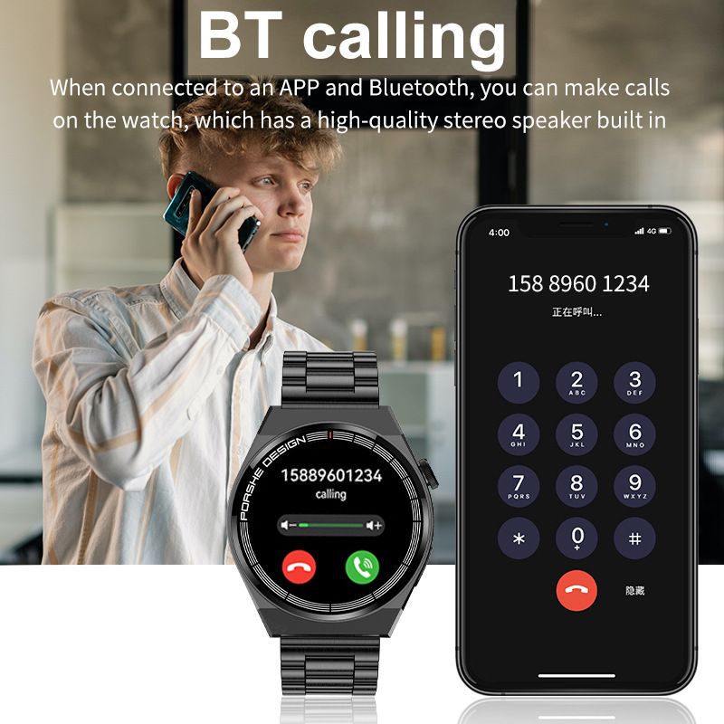 New Smart Watches Steel Men Heart Rate Blood Pressure Information Reminder Sport Waterproof Lige Smart Watch for Android IOS Phone