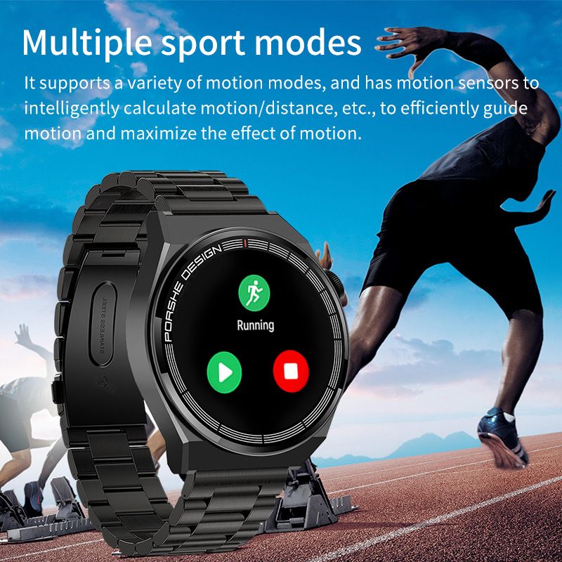 New Smart Watches Steel Men Heart Rate Blood Pressure Information Reminder Sport Waterproof Lige Smart Watch for Android IOS Phone