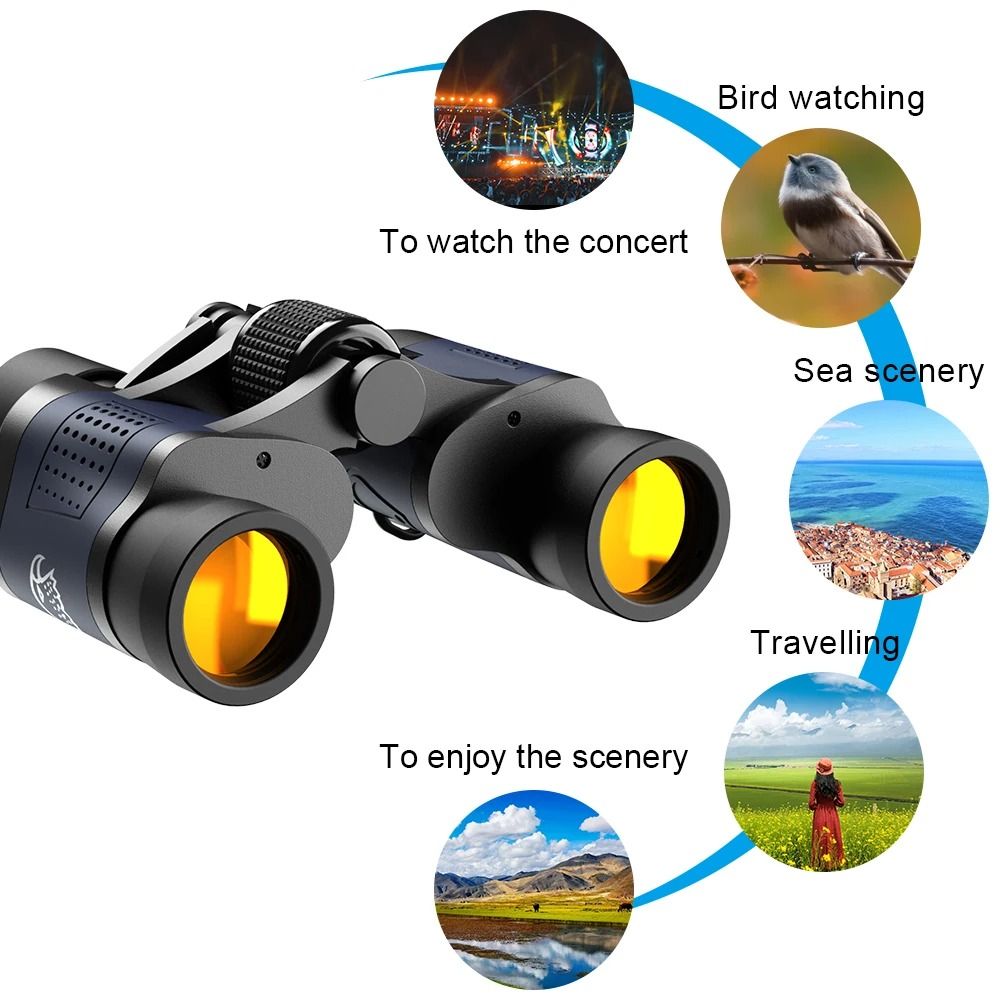 High Clarity Telescopes 60X60 Binoculars 3000M Powerful Optical Lens Bak4 Prism Night Vision For Outdoor Hunting Sports Camping