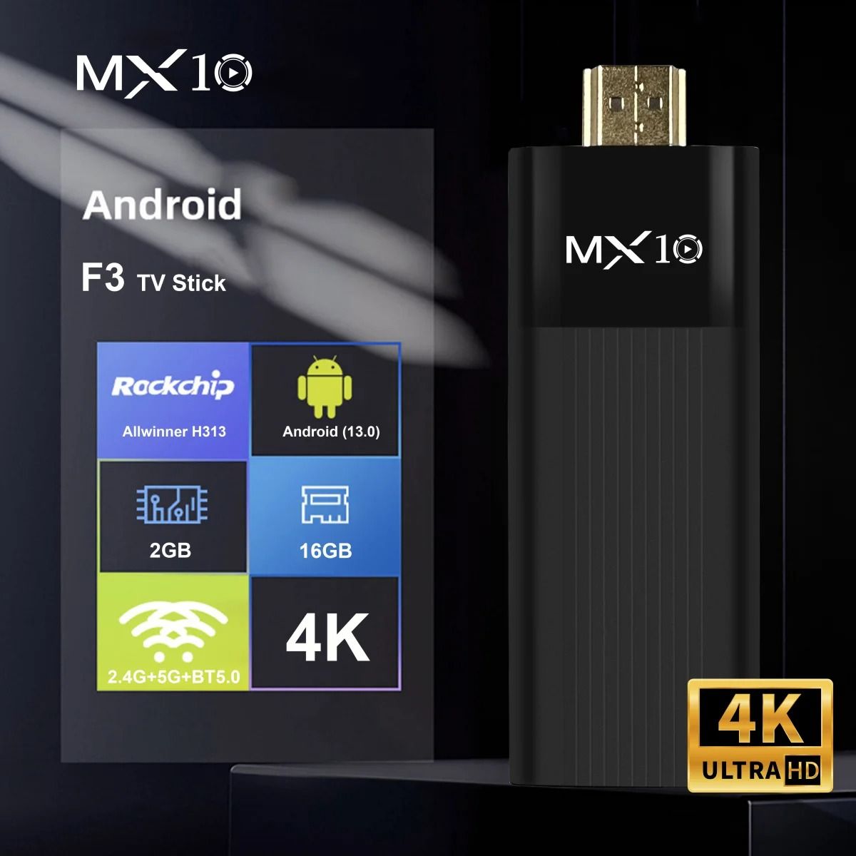 MX10 F3/F2 Android 13 TV Stick HDR Set Top OS 4K 1080P H313 ATV Smart TV Sticks For Google YouTube Smart Media Player
