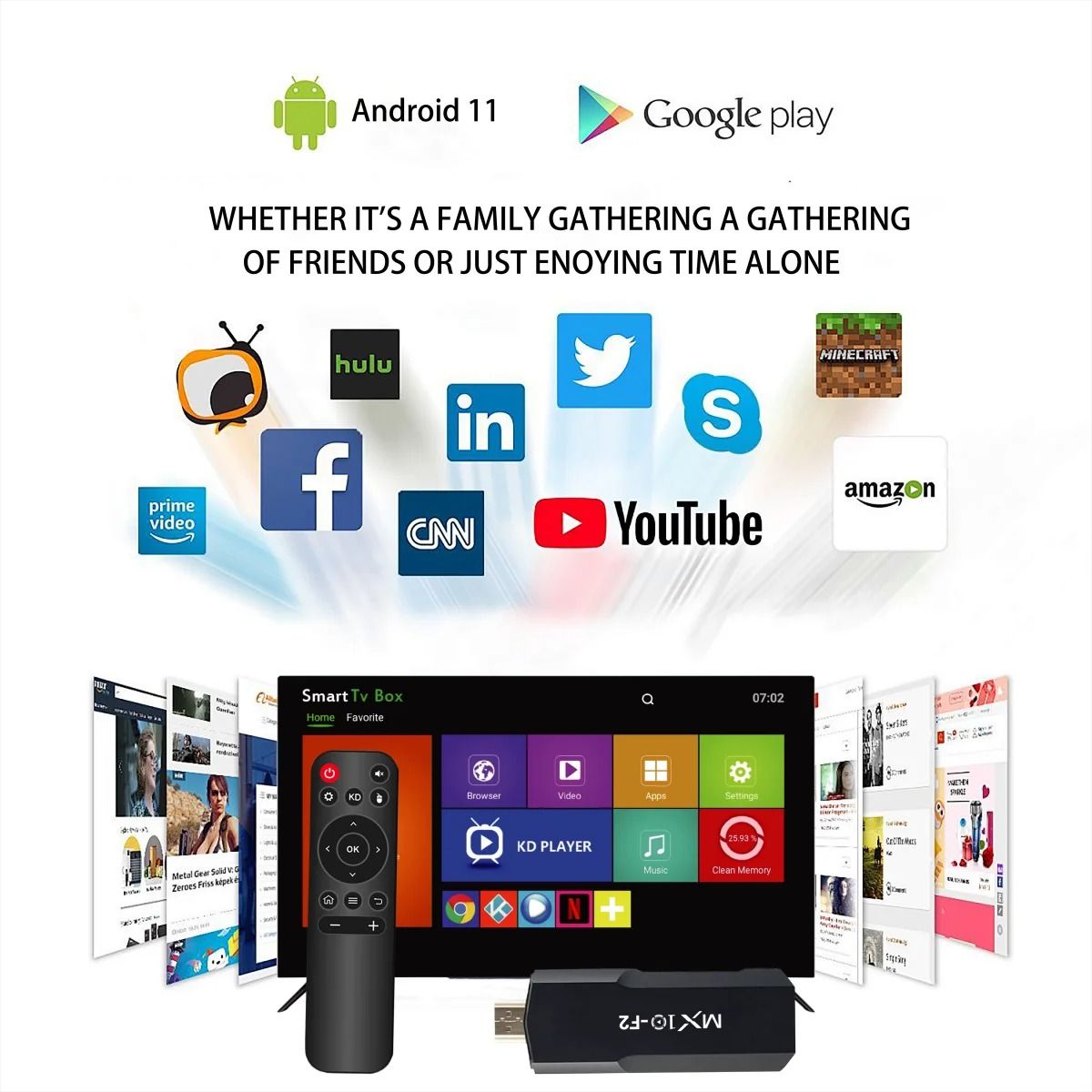 MX10 F3/F2 Android 13 TV Stick HDR Set Top OS 4K 1080P H313 ATV Smart TV Sticks For Google YouTube Smart Media Player