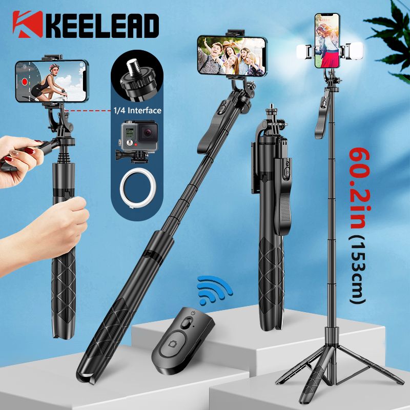 New Portable Wireless Selfie Stick Tripod L16 1530mm Foldable Monopod for Gopro Action Cameras Smartphones