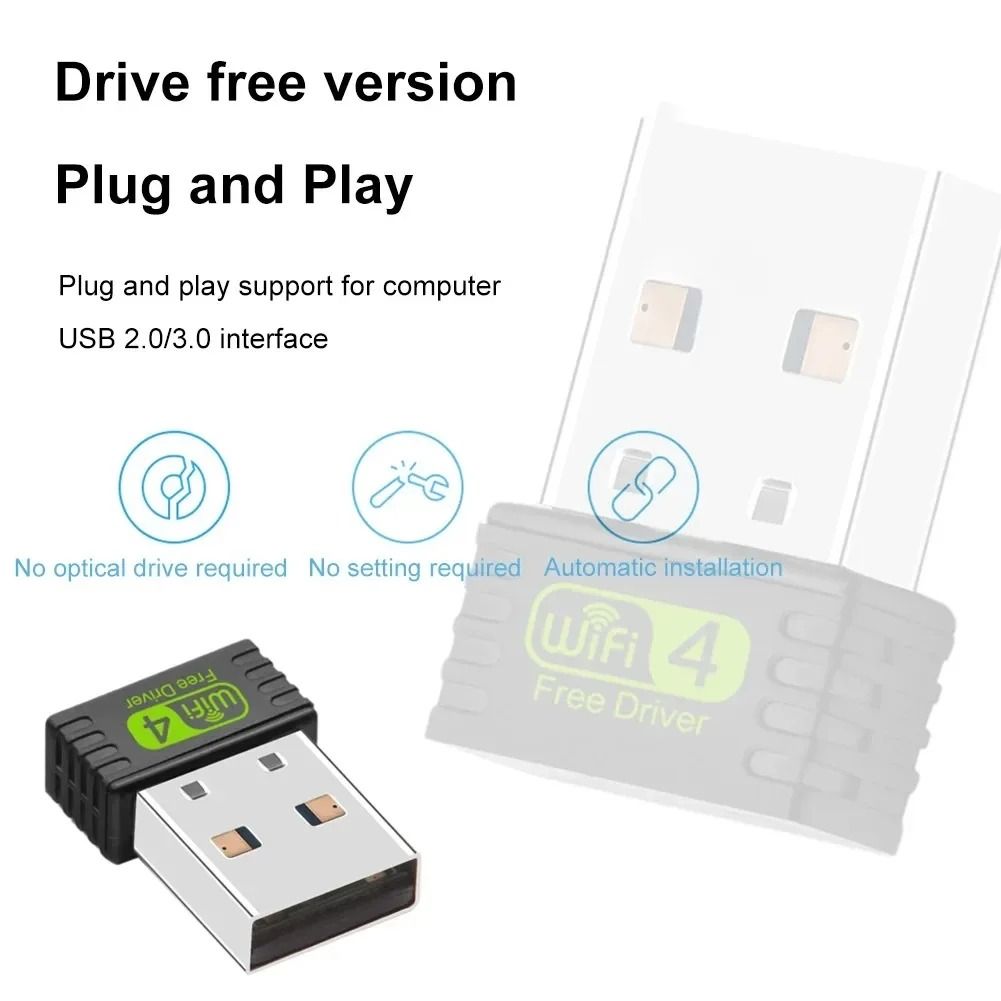 Wi-Fi 5 /Wi-Fi 4 600Mbps/150Mbps USB WiFi Bluetooth WiFi Adapter 2in1 Dongle Dual Band 2.4G 5GHz USB Network Wireless Wlan Receiver DRIVER FREE