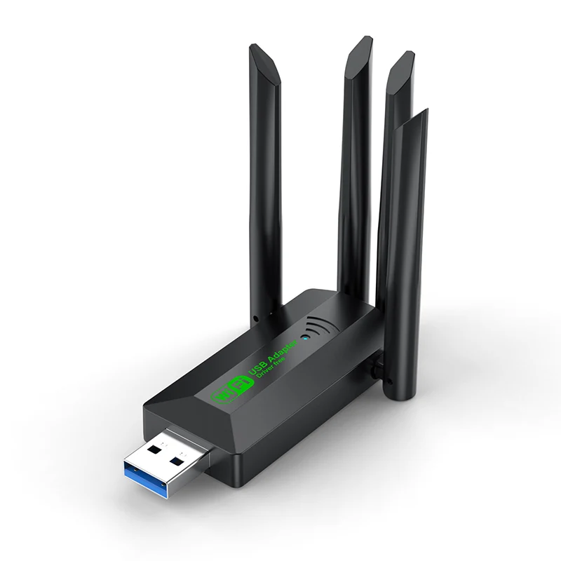 1200Mbps WiFi USB Adapter Dual Band 2.4G+5Ghz Wi-Fi Dongle 4 Antenna 802.11AC USB3.0 High-Speed Wireless Card Receiver PC/Laptop