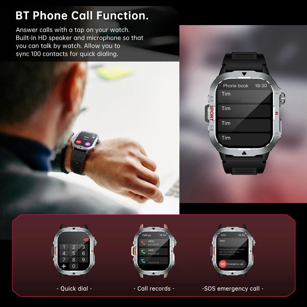 New Men's & Women's Sports Smart Watches Music Player Calorie Fitness Smartwatches Tracker Multiple Modes Compatible With Android/IOS Phones