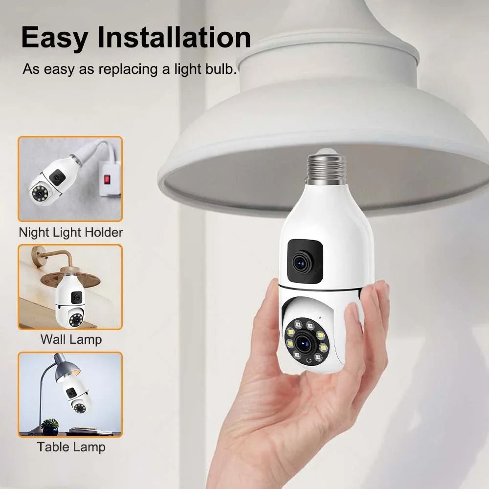 HD Wifi Surveillance PTZ Camera Outdoor 4MP Dual Lens Dual Screen AI Auto Tracking IP Security Protection Camera CCTV Video