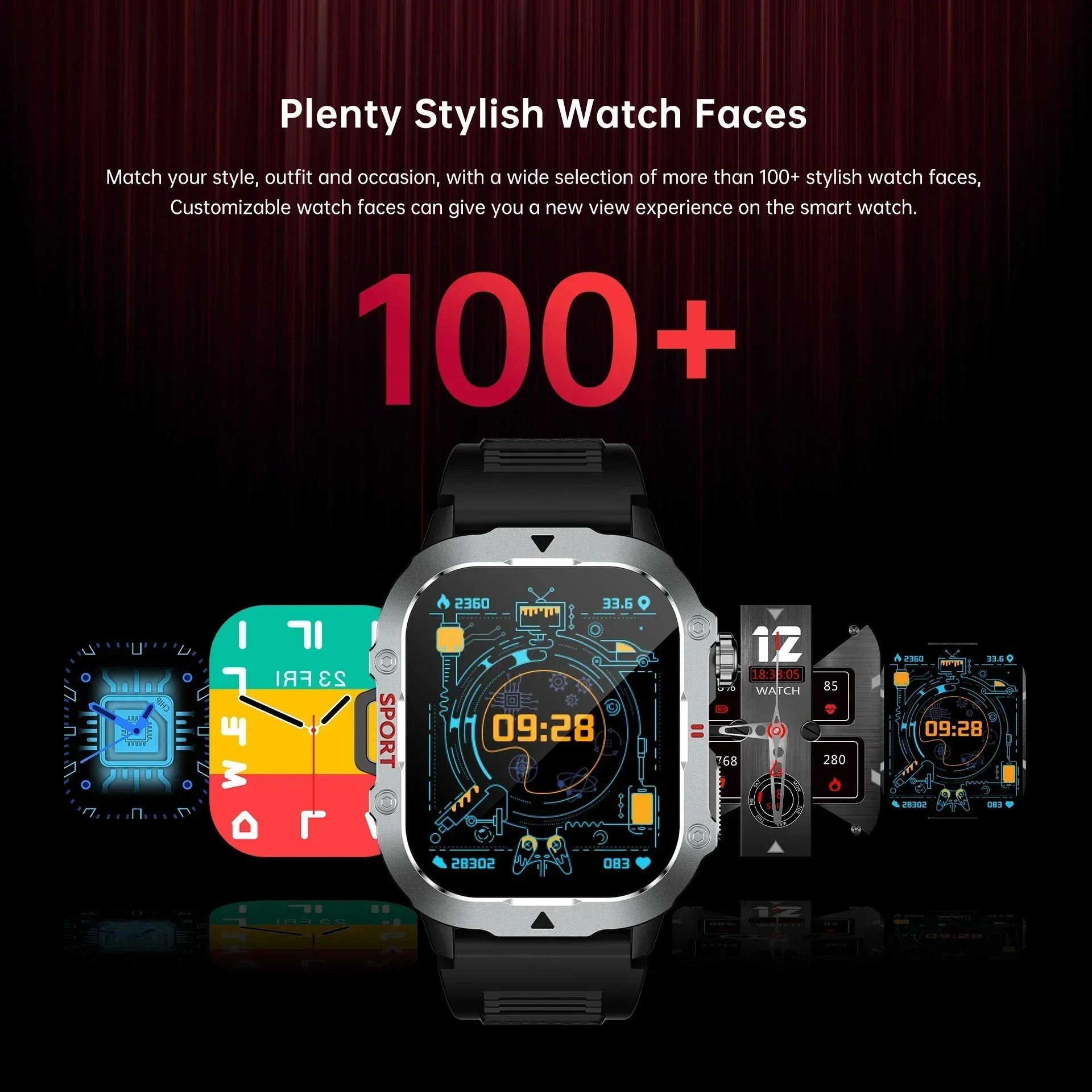 New Men's & Women's Sports Smart Watches Music Player Calorie Fitness Smartwatches Tracker Multiple Modes Compatible With Android/IOS Phones