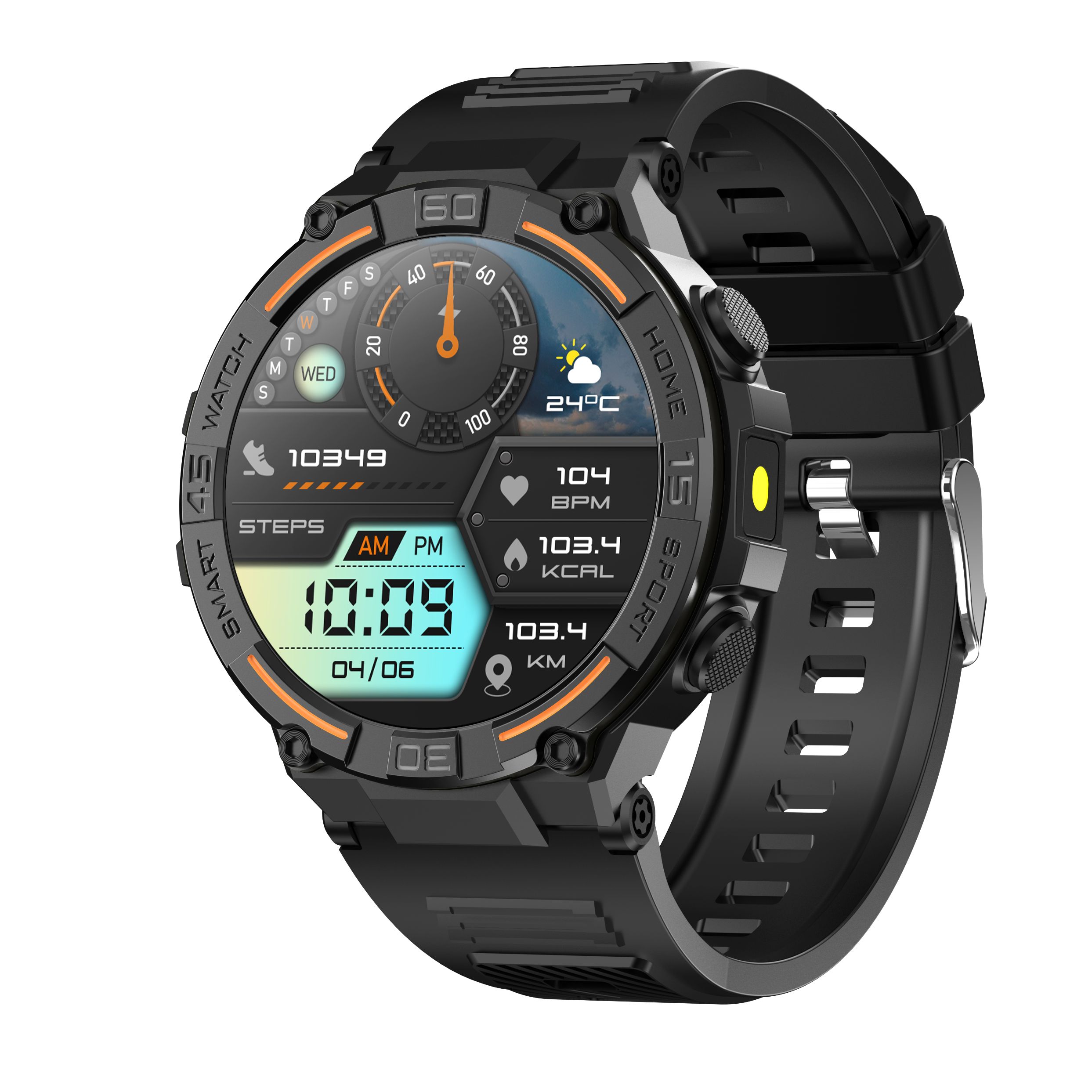 HW50 Smart Watches 1.6 Large Screen Bluetooth Calling LED Light Lamp AI Voice Health Monitoring Men Outdoor Sports Smartwatches