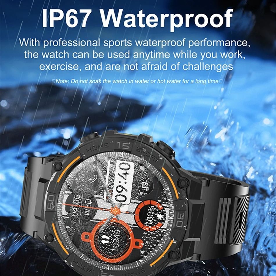 HW50 Smart Watches 1.6 Large Screen Bluetooth Calling LED Light Lamp AI Voice Health Monitoring Men Outdoor Sports Smartwatches