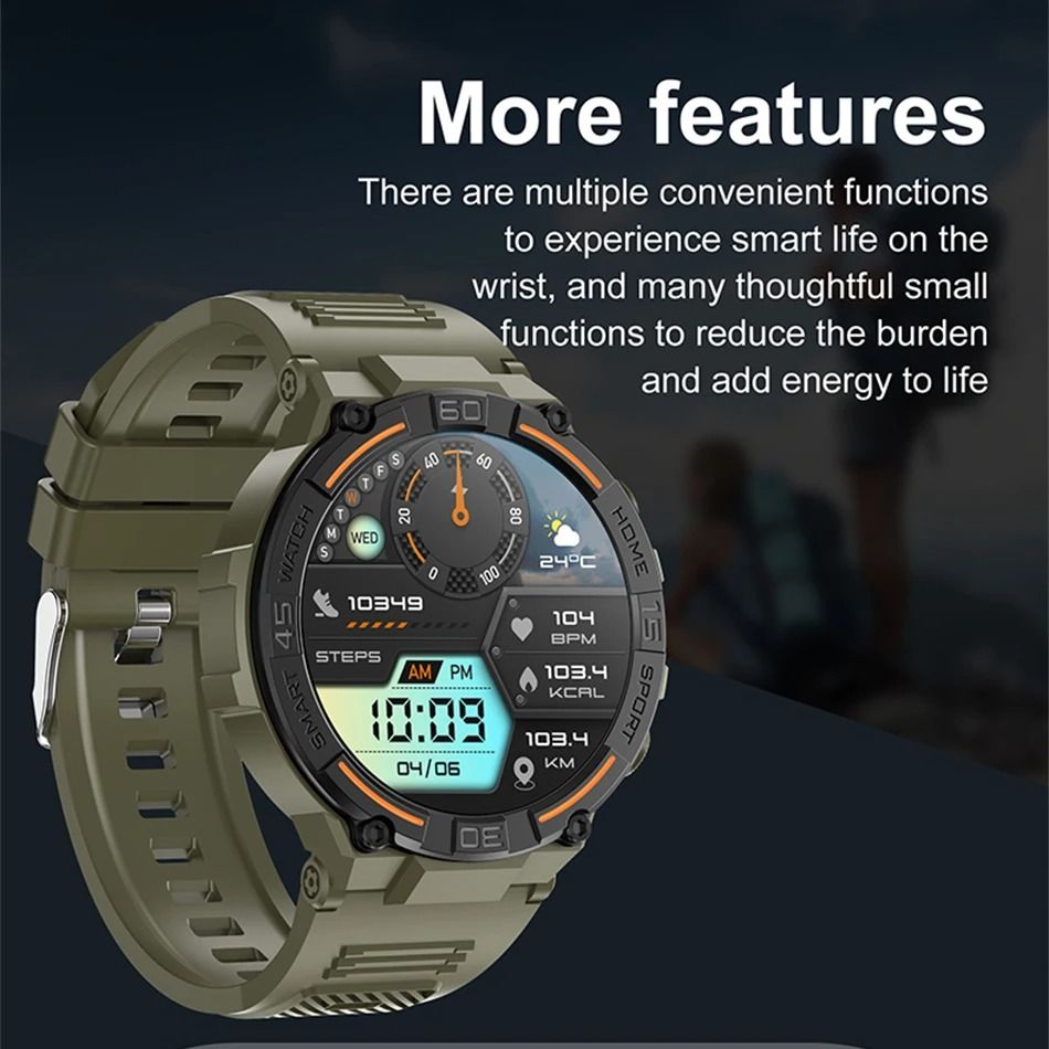 HW50 Smart Watches 1.6 Large Screen Bluetooth Calling LED Light Lamp AI Voice Health Monitoring Men Outdoor Sports Smartwatches