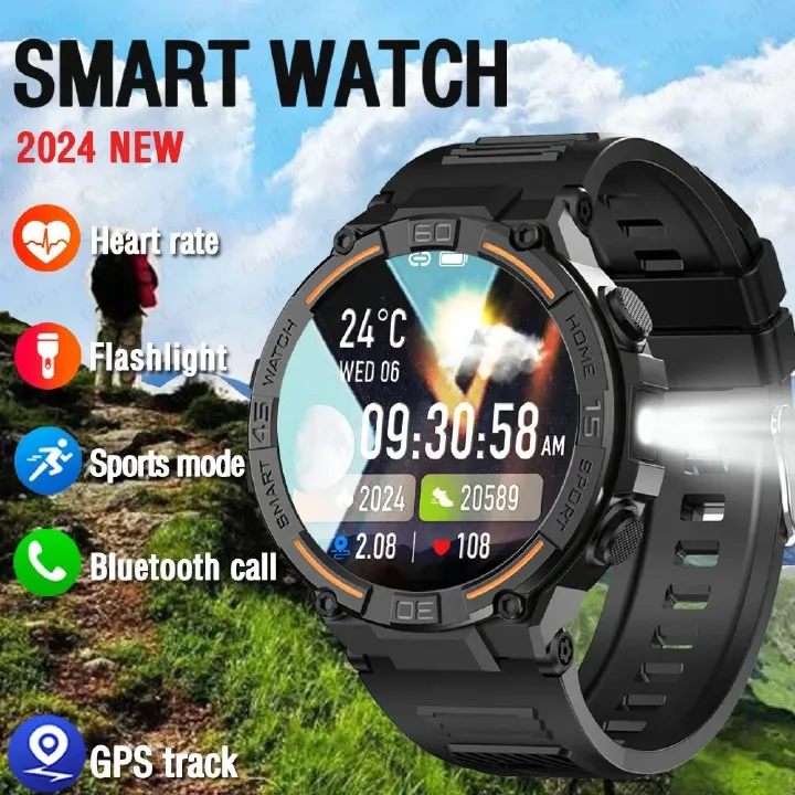 HW50 Smart Watches 1.6 Large Screen Bluetooth Calling LED Light Lamp AI Voice Health Monitoring Men Outdoor Sports Smartwatches