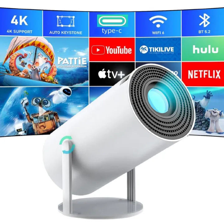 2025 HY300PRO Projector 4K Android 11 Dual Wifi6 200 ANSI Allwinner H713 BT5.0 1080P 1280*720P Home Cinema Outdoor Projetor