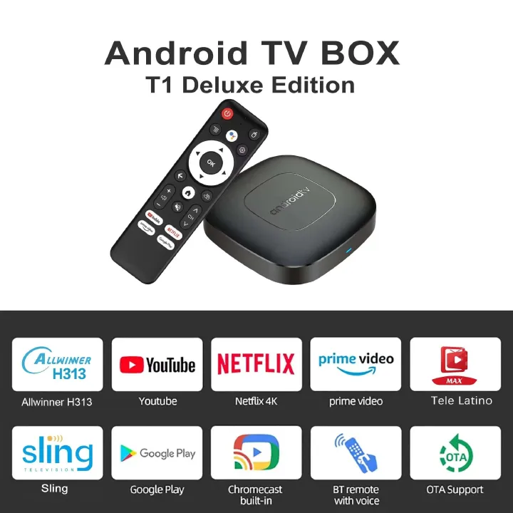 2.4G/5G Android13 Smart Home Theater TV Box AllwinnerH313 Google Assistant Netflix Streaming Bluetooth Media Player