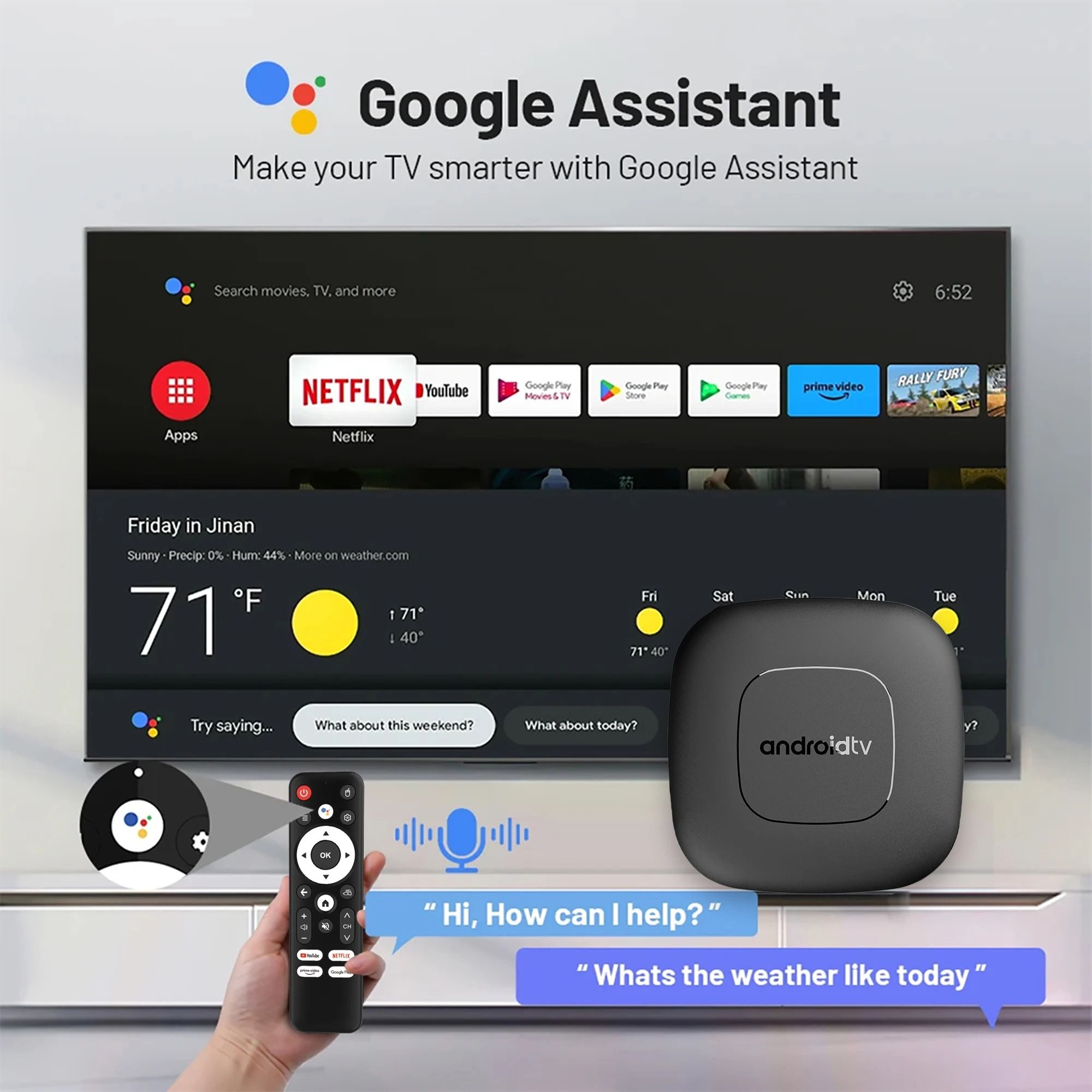 2.4G/5G Android13 Smart Home Theater TV Box AllwinnerH313 Google Assistant Netflix Streaming Bluetooth Media Player