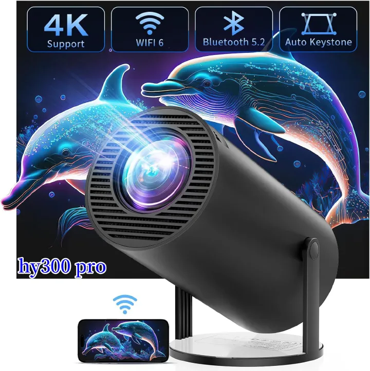 2025 HY300PRO Projector 4K Android 11 Dual Wifi6 200 ANSI Allwinner H713 BT5.0 1080P 1280*720P Home Cinema Outdoor Projetor