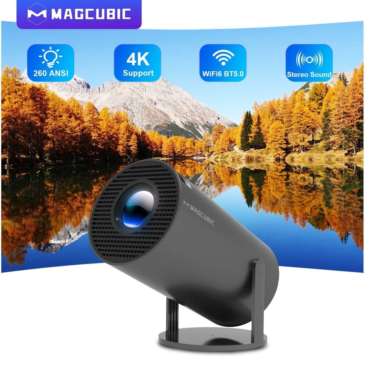 2025 HY300PRO Projector 4K Android 11 Dual Wifi6 200 ANSI Allwinner H713 BT5.0 1080P 1280*720P Home Cinema Outdoor Projetor