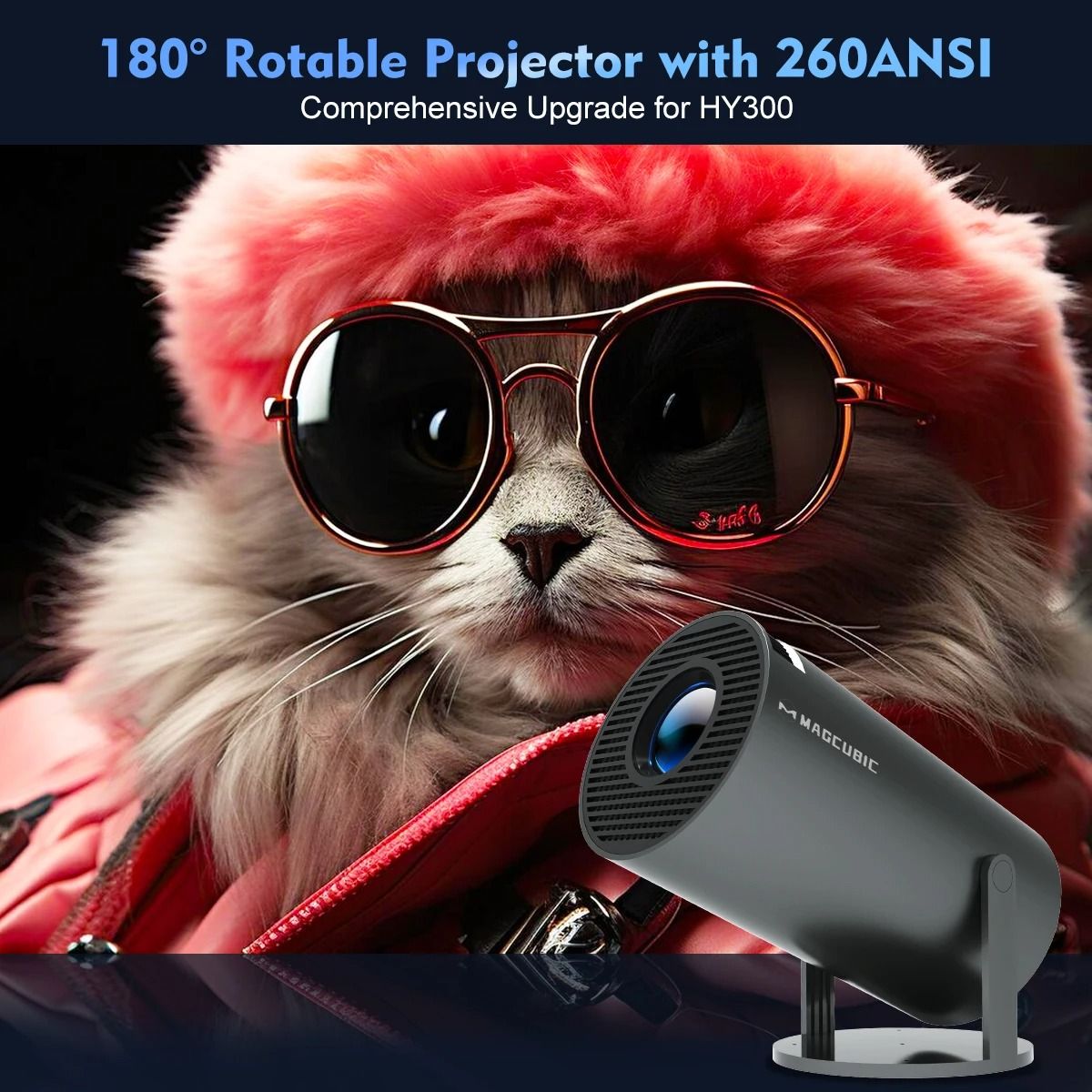 2025 HY300PRO Projector 4K Android 11 Dual Wifi6 200 ANSI Allwinner H713 BT5.0 1080P 1280*720P Home Cinema Outdoor Projetor