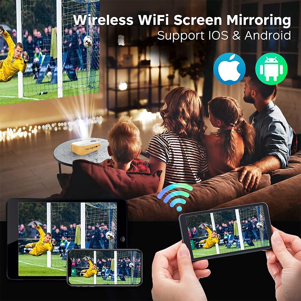 MINI Projector Smart TV WIFI Portable Home Theater Cinema Battery Sync Phone Beamer LED Projectors