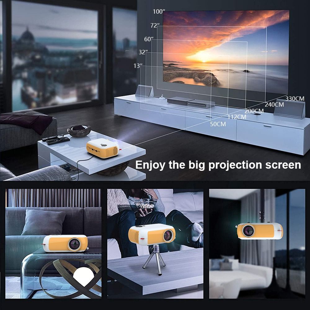 MINI Projector Smart TV WIFI Portable Home Theater Cinema Battery Sync Phone Beamer LED Projectors