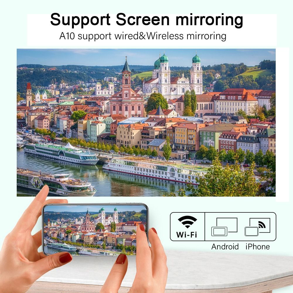 MINI Projector Smart TV WIFI Portable Home Theater Cinema Battery Sync Phone Beamer LED Projectors