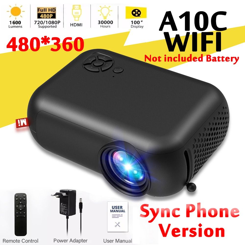 MINI Projector Smart TV WIFI Portable Home Theater Cinema Battery Sync Phone Beamer LED Projectors