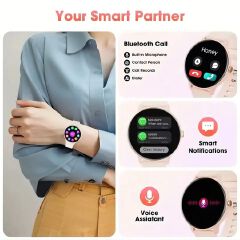 New LIGE Round Smart Watches Men/Women Full Touch Screen Sport Fitness Smart Watch IP67 Waterproof Bluetooth For Android ios Smartwatches Smart Wearable Fitness Electronic Clock