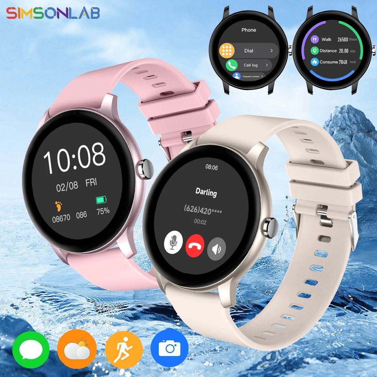 2025 New LIGE Round Smart Watches Men/Women Full Touch Screen Sport Fitness Smart Watch IP67 Waterproof Bluetooth For Android ios Smartwatches Smart Wearable Fitness Electronic Clock Z2P