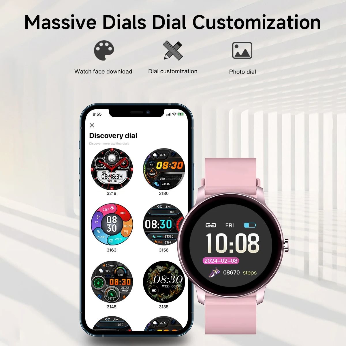 2025 New LIGE Round Smart Watches Men/Women Full Touch Screen Sport Fitness Smart Watch IP67 Waterproof Bluetooth For Android ios Smartwatches Smart Wearable Fitness Electronic Clock Z2P