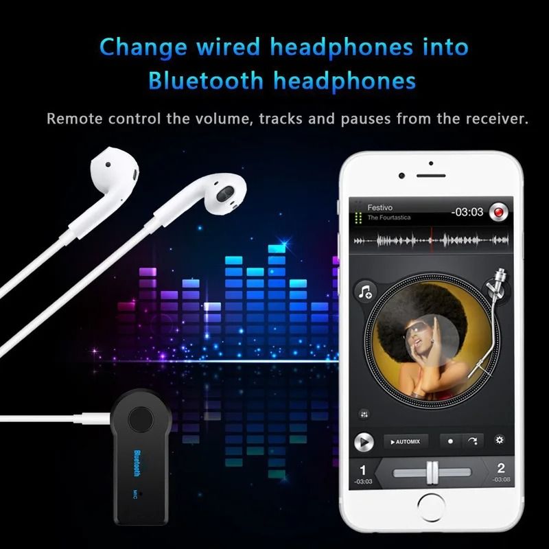 2 in 1 Wireless Bluetooth 5.0 Receiver Adapter 3.5mm Jack For Car Music Audio Aux A2dp Headphone Reciever Handsfree