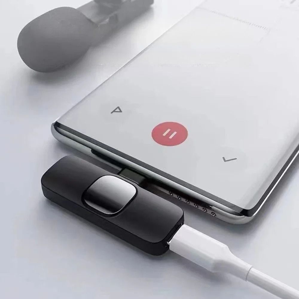 2pcs/set Type-C /ios Wireless Lavalier Microphones Portable Audio Video Recording Mini Mic for Phone Live Broadcast Video Gaming Microphone