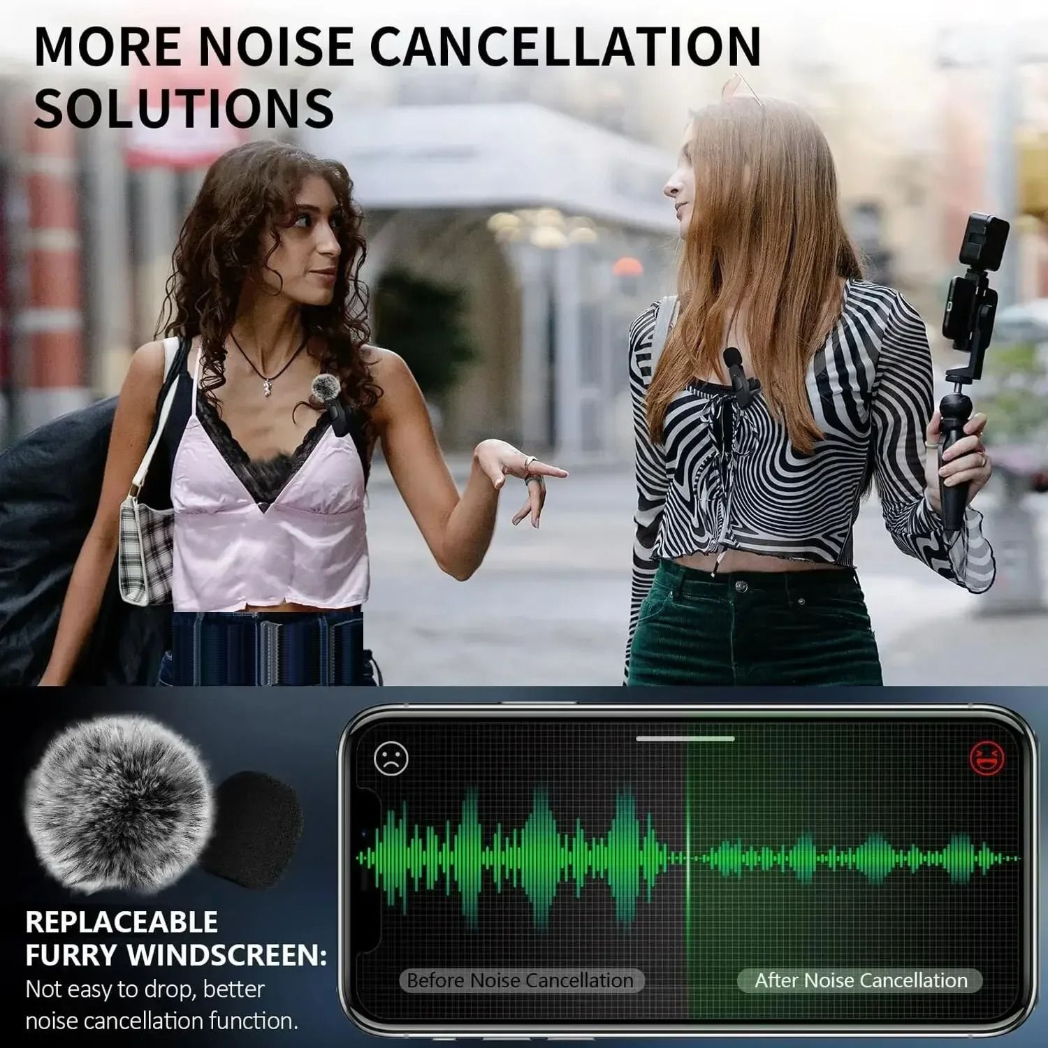 2pcs/set Type-C /ios Wireless Lavalier Microphones Portable Audio Video Recording Mini Mic for Phone Live Broadcast Video Gaming Microphone