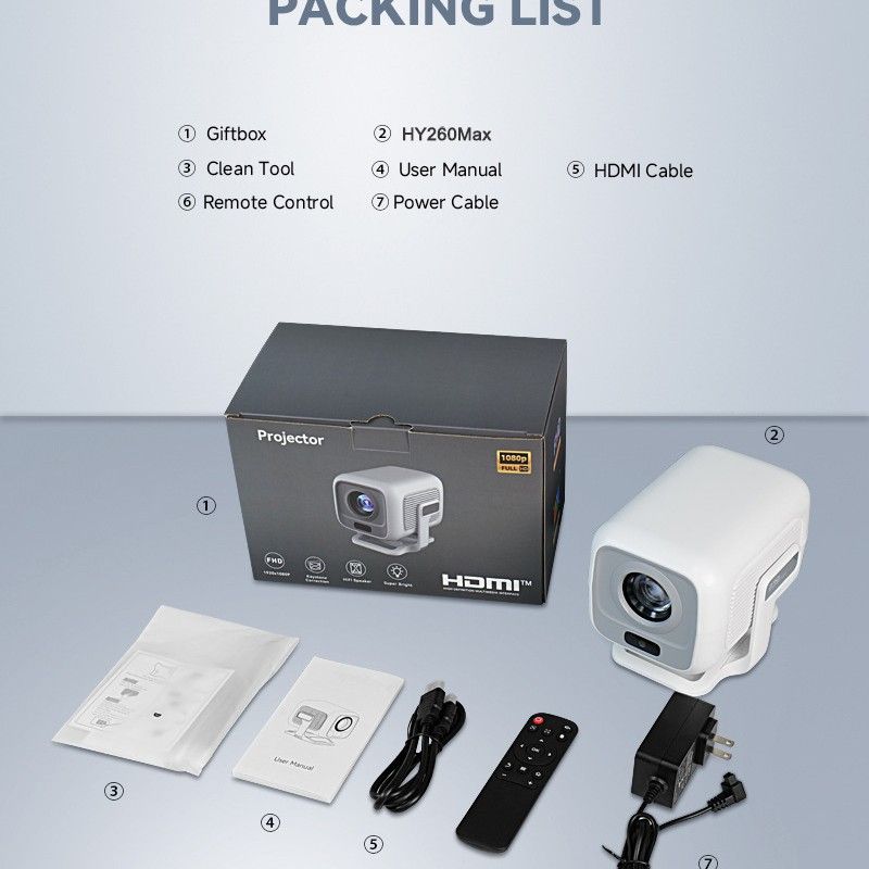 2025 New Auto Focus 4K HD 1920*1080P 420ANSI Portable Projector Android 11 BT5.4 Built 5W HiFi Speaker For Home Theater