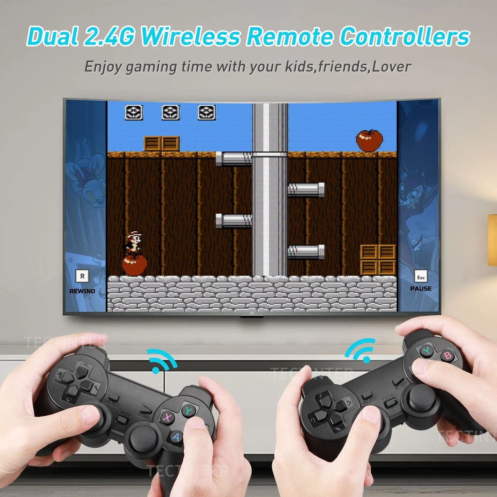 Retro Video Game Console Built-in 20000+ Games Handheld Game Player 64G 4K TV Game Stick 2.4G Wireless Controller Gamepad