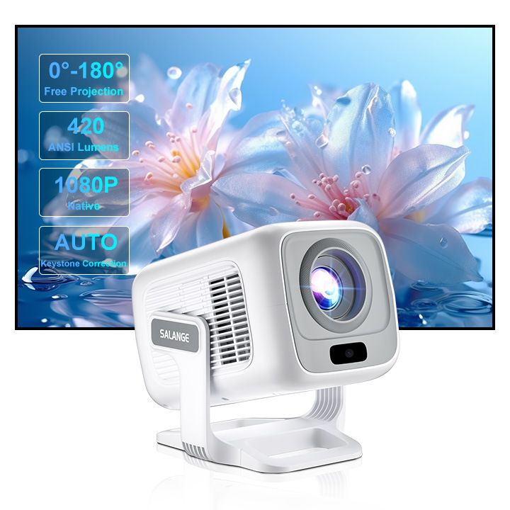 2025 New Auto Focus 4K HD 1920*1080P 420ANSI Portable Projector Android 11 BT5.4 Built 5W HiFi Speaker For Home Theater
