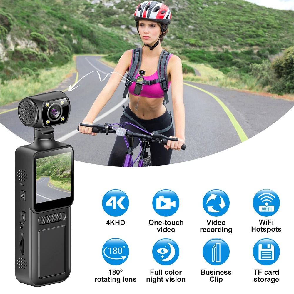 Ultra HD 4K WiFi Action Camera Portable Digital Video Recorder Mini Sports Camera DV Night Vision Police BodyCam Small Camcorder