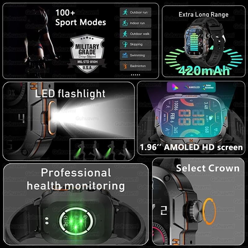 New Sports Smart Watches Music Player Calorie Fitness Smartwatches Tracker Multiple Modes Compatible With Android/IOS Phones