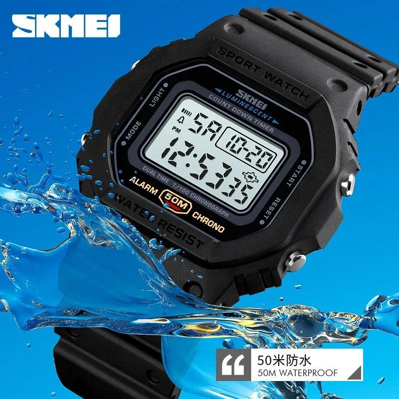 SKMEI 1628 Military Digital Watch for Men Sports Waterproof Shockproof Mens Wristwatches LED Didplay Alarm Clock