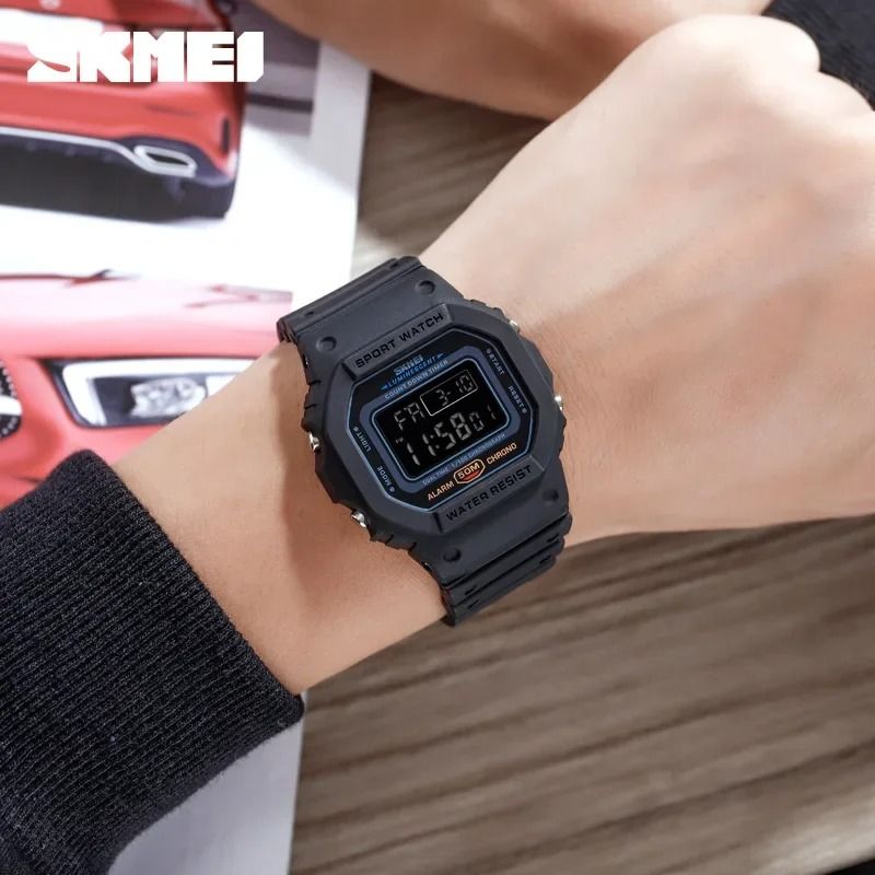 SKMEI 1628 Military Digital Watch for Men Sports Waterproof Shockproof Mens Wristwatches LED Didplay Alarm Clock